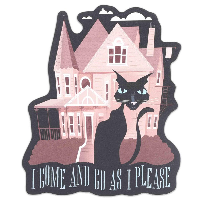 Open Road Brands Coraline Pink Palace and Cat Metal Wall Decor - Mysterious Coraline Wall Art for Home or Movie Room - Image 1